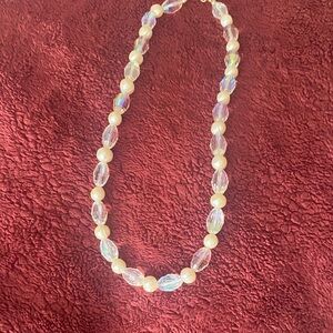 AB crystals and pearls necklace